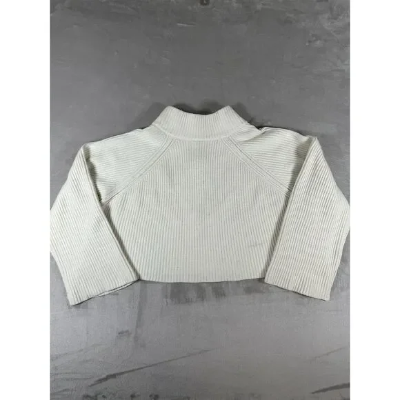 Free People Off-white Greta Half Cropped Sweater Size S - Picture 5 of 9